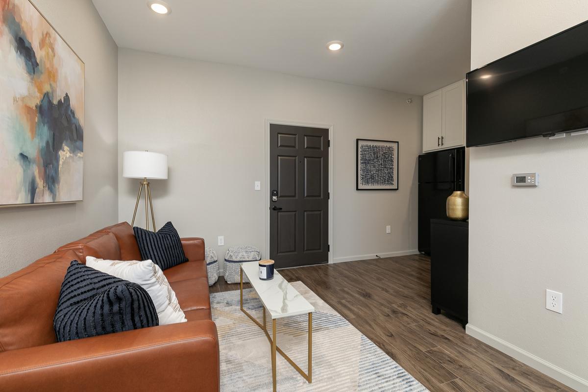 Furnished studio, blue scheme: Living Room